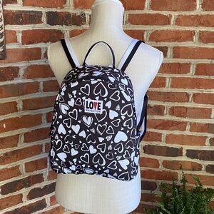 Brighton Endless Love Black and White Heart Pattern backpack, New With Tags